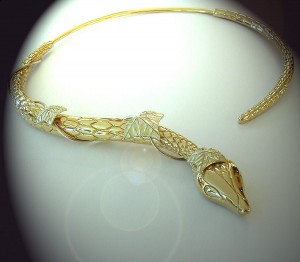 Collier Serpent et Lierre | Argent et vermeil